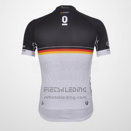 2011 Fietskleding Trek Leqpard Kampioen Duitsland Zwart en Geel Korte Mouwen en Koersbroek